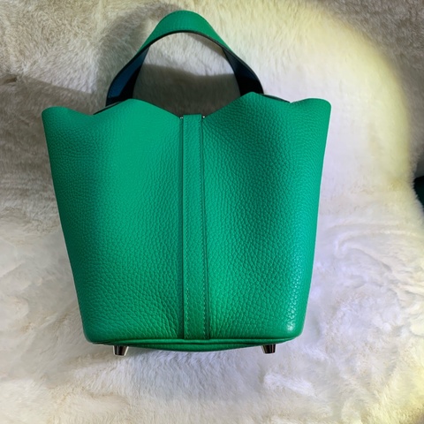 Hermes picotin 18 竹子綠 銀扣 XB499 (Y)
