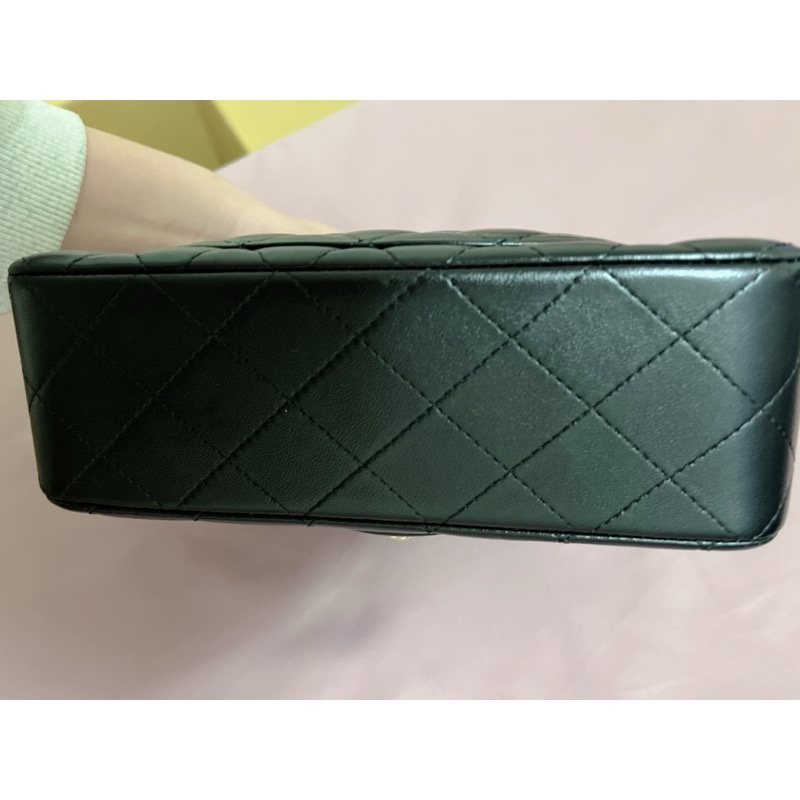 Chanel CF Mini Handle 20 黑色淡金釦 晶片款 羊皮-10
