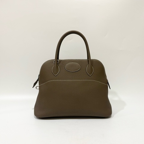 Hermes 18大象灰T/C皮銀扣bolide 31cm手提側背包