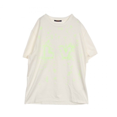 LOUIS VUITTON LV 刺繡 T 卹 RM222M NPL 棉白色二手男 5L