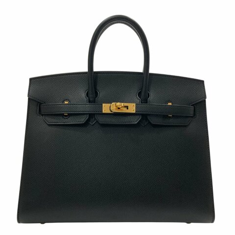 HERMES 愛馬仕 Birkin25 外縫 Z刻 Epsom皮 黑色 金釦