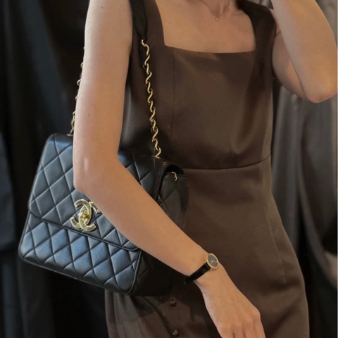 Chanel 貝嫂25 黑金大方胖