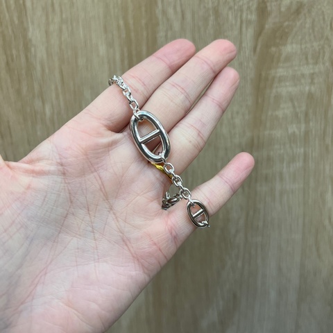 Hermes 925純銀Farandole豬鼻子手鏈H104567B00ST