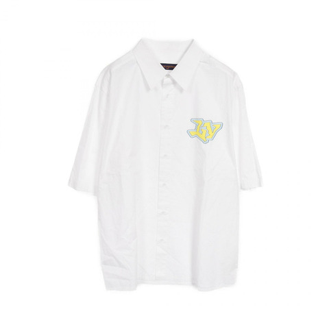 LOUIS VUITTON LVSE 箱形輪廓襯衫 RM222E 棉白色二手男款 XL 碼