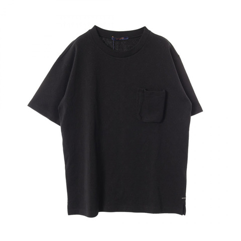 LOUIS VUITTON 簽名 3D 口袋字母 T 卹 RM211Q 棉黑色二手 XL