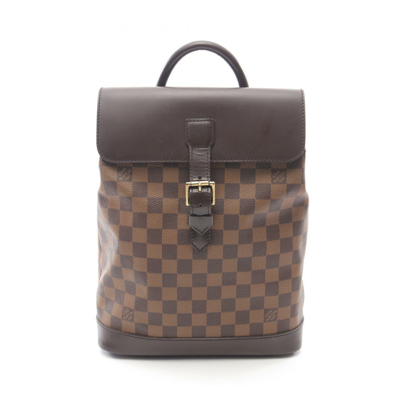 LOUIS VUITTON Soho Rucksack 背包 N51132 Damier 帆布 棕色 Ebene 二手 女款-0