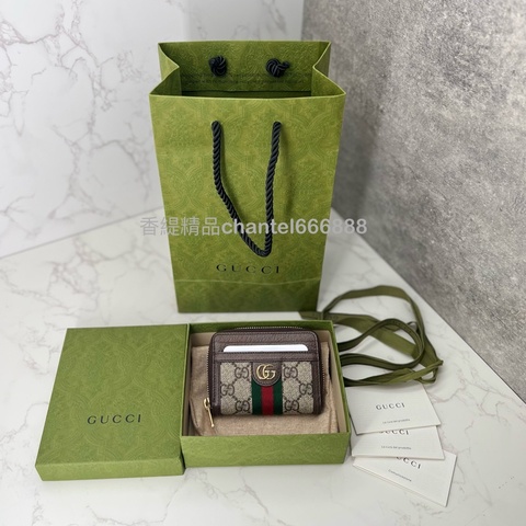 💗香緹國際精品💗 Gucci 老花 零錢包 99新 盒裝完整 甜甜價