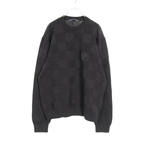 LOUIS VUITTON Damier 針織毛衣 RM232Q TBY 棉質聚酯黑色 二手男款