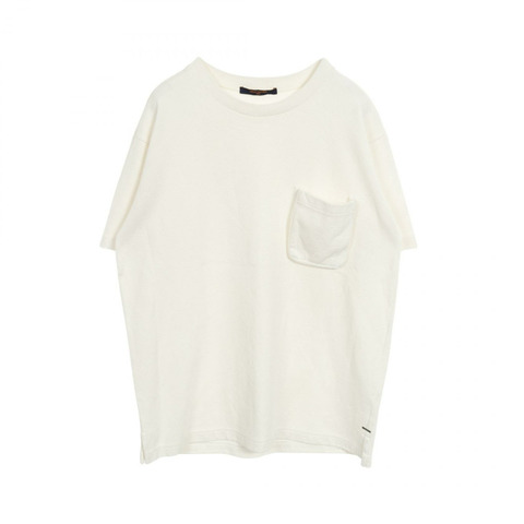 LOUIS VUITTON Monogram 3D 口袋 T 卹 RM211Q 棉質白色二手男式 M