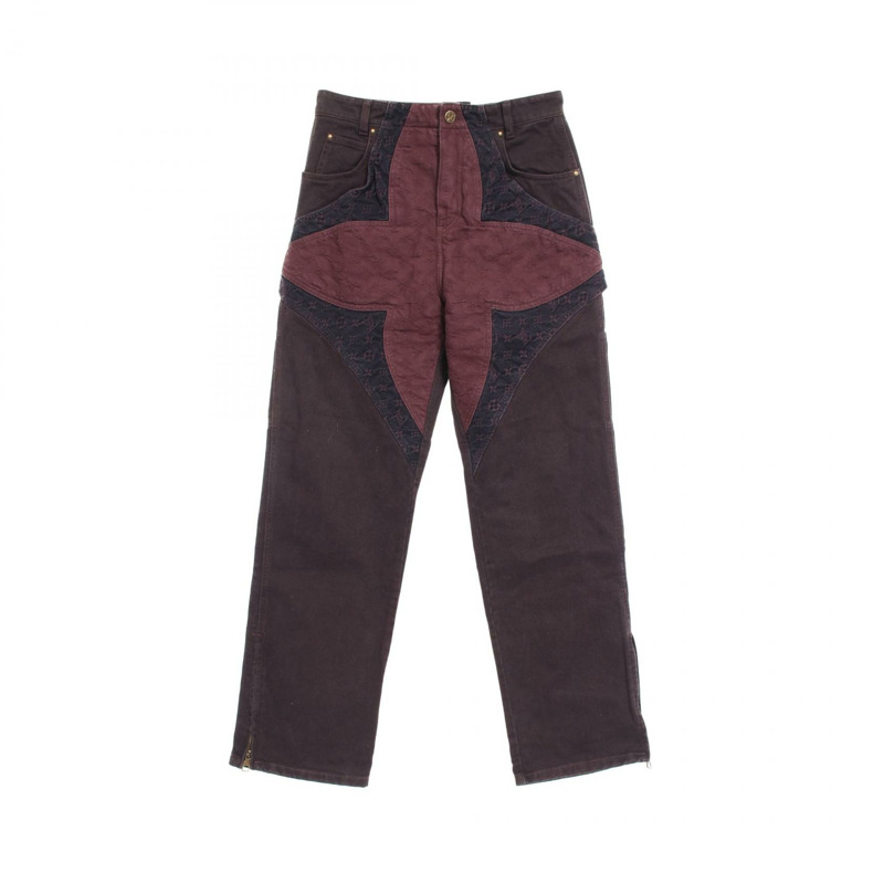 LOUIS VUITTON 字母印花牛仔褲 RM232 棉質波爾多色 二手男款 #28-0