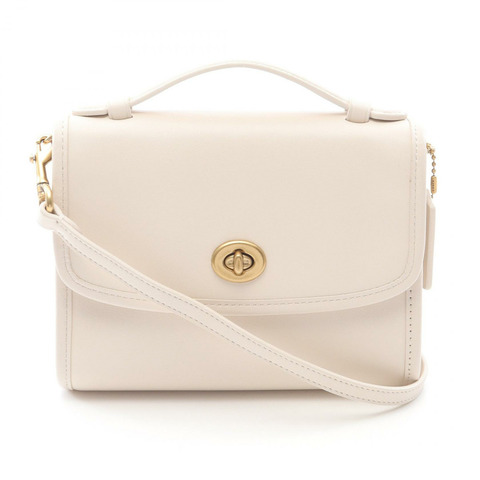 COACH Kip Turnlock 斜背包單肩包 C3486 皮革米色二手女款