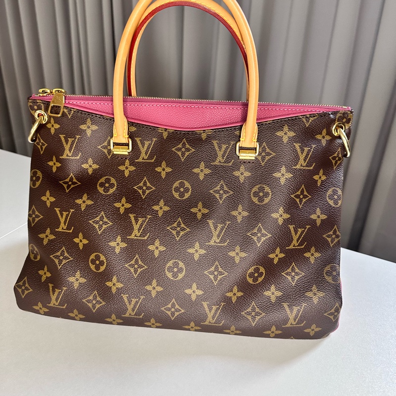 LV老花pallas拼紫紅色傳奇 大號 手提-0