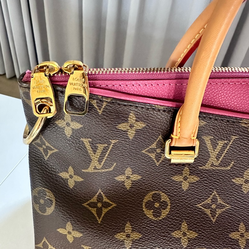 LV老花pallas拼紫紅色傳奇 大號 手提-1