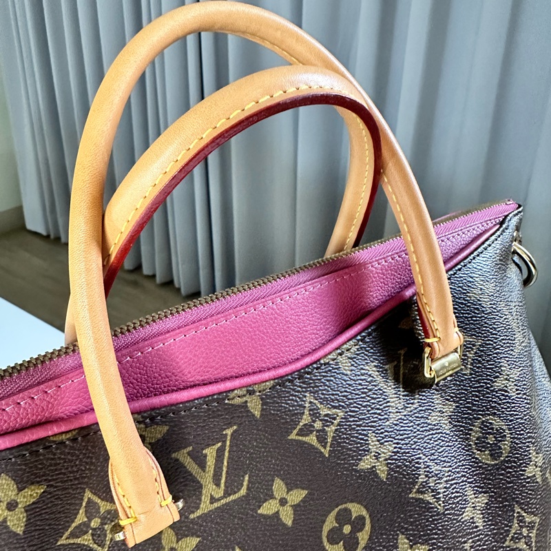 LV老花pallas拼紫紅色傳奇 大號 手提-3