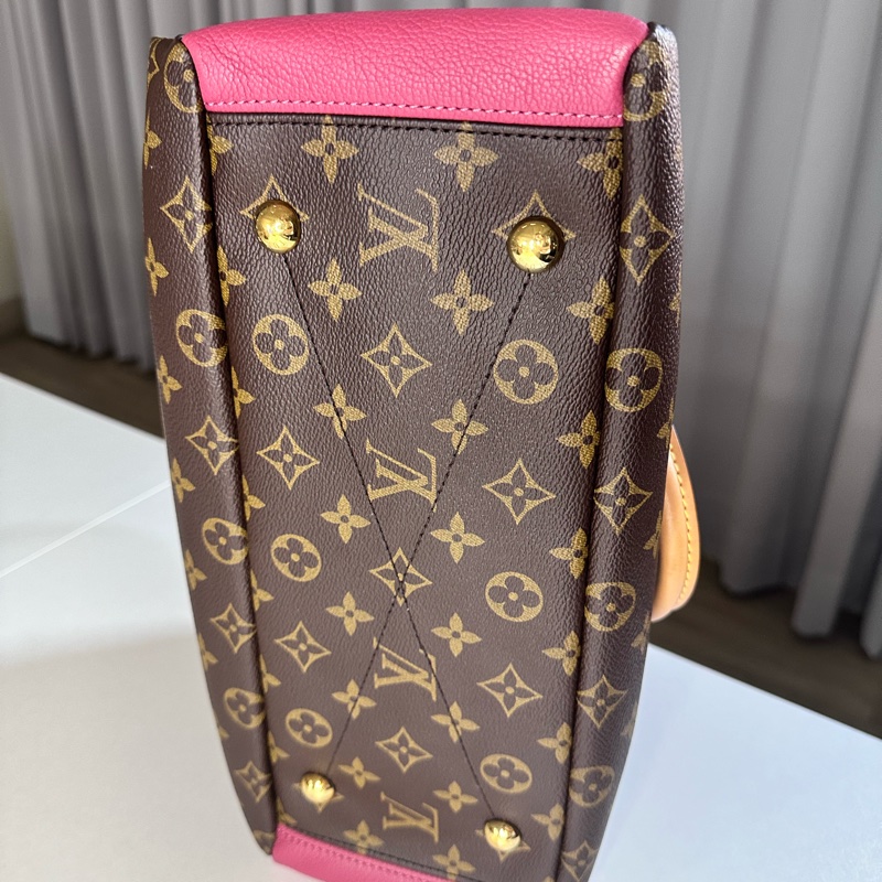 LV老花pallas拼紫紅色傳奇 大號 手提-4