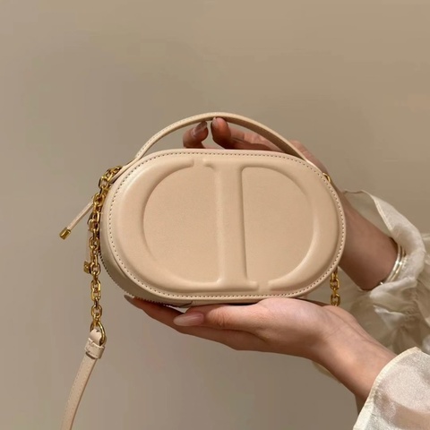 DIOR迪奧 CD Signature 可拆卸肩帶斜挎單肩包 女款 米色