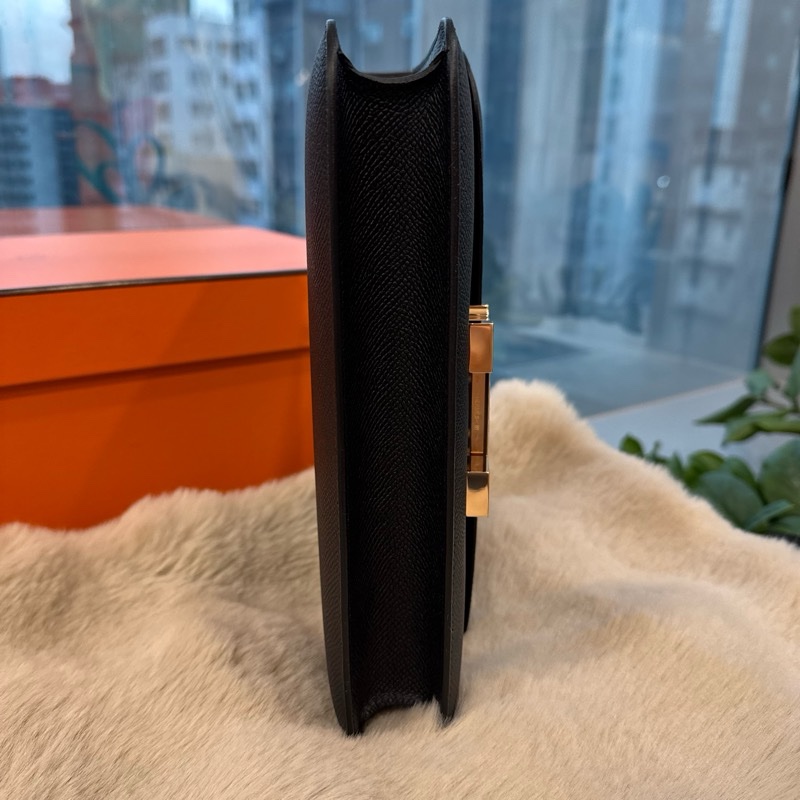 HERMES constance elan 黑玫瑰金扣 epsom stamp k-2