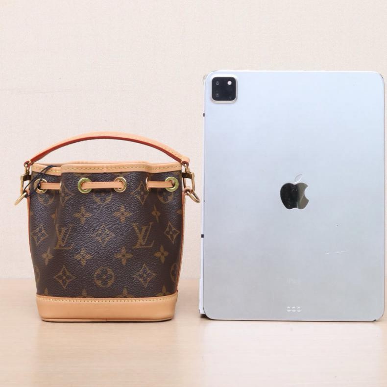 LOUIS VUITTON(路易威登) NOÉ 水桶包 Nano 13 可拆卸肩帶 老花 PVC 金扣 老花 晶片-2
