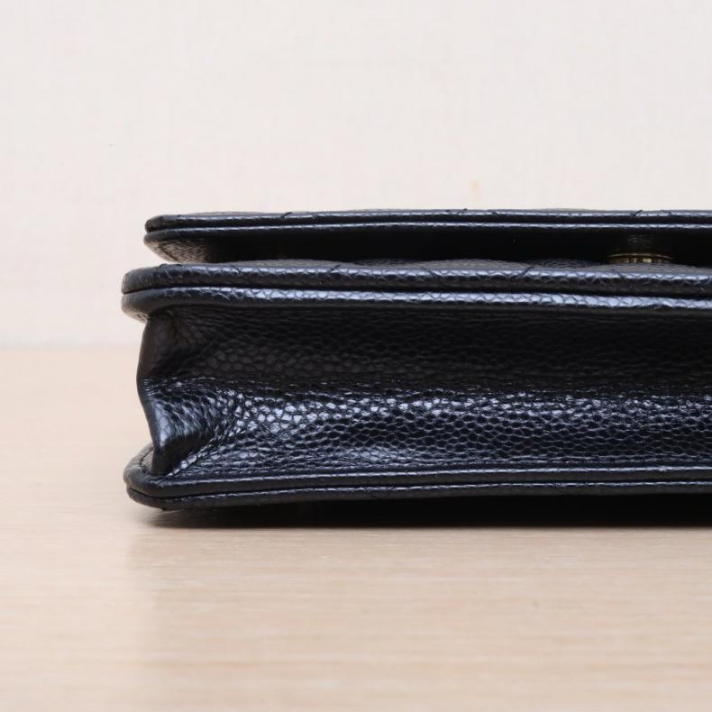 CHANEL(香奈兒) CF WOC 19cm 黑色 荔枝 晶片開 金扣-3