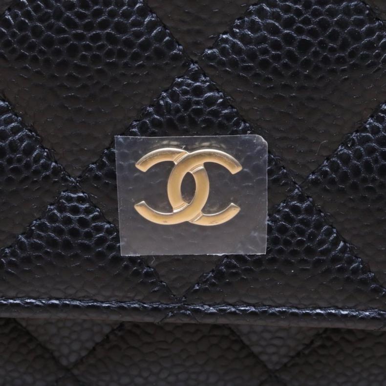 CHANEL(香奈兒) CF WOC 19cm 黑色 荔枝 晶片開 金扣-5