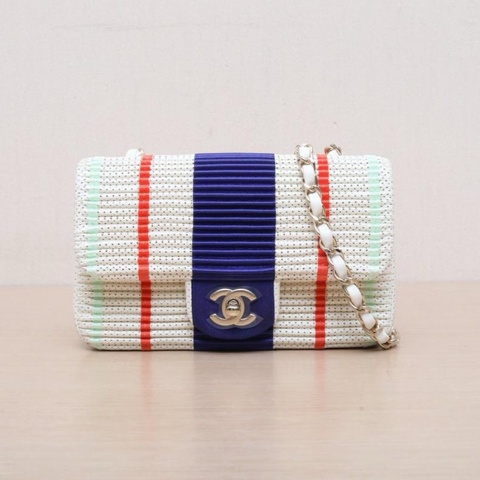 CHANEL(香奈兒) CF 口蓋包 大Mini 20cm 拼色  27開 金扣 鏤空季節款