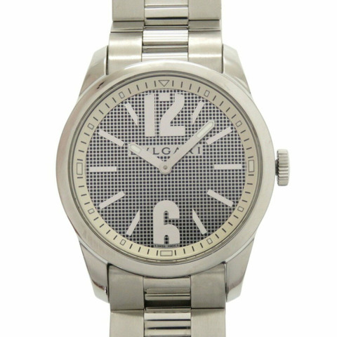 寶格麗 Solotempo ST37S SS 黑色石英腕錶錶盤 0215BVLGARI