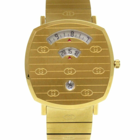 類似新品 Gucci GRIP 157.3 SS 金色石英手錶 1591GUCCI
