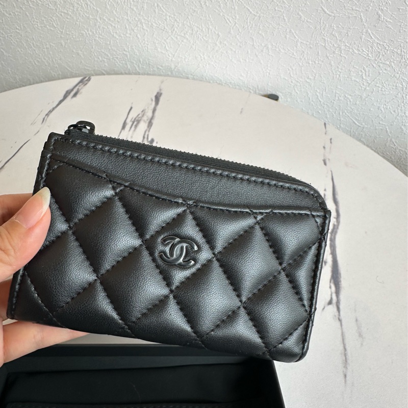 Chanel 卡片零錢包全黑色-1