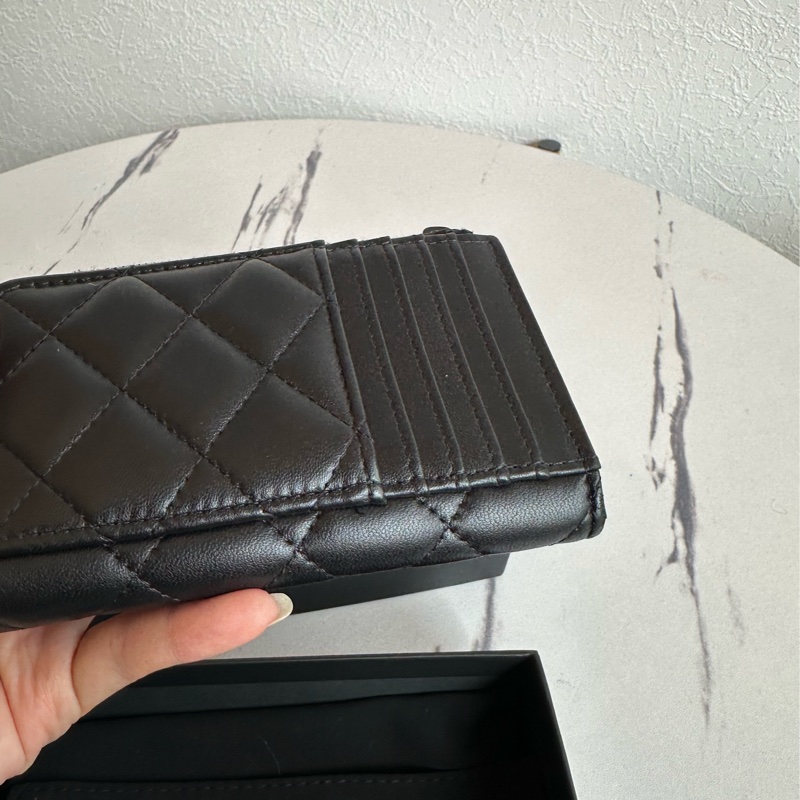 Chanel 卡片零錢包全黑色-7
