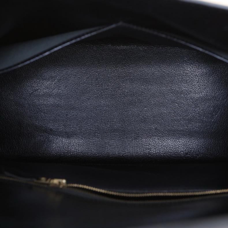HERMES(愛馬仕) Kelly 35 89黑色 Box皮 圈Z 金扣-4