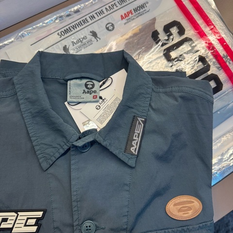 Aape 24秋冬水洗做舊復古 襯衫外套（全新）