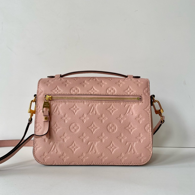 LV Pochette Metis 絕版粉色 牛皮 金扣 老花 郵差包 手提 斜背 M41487-1