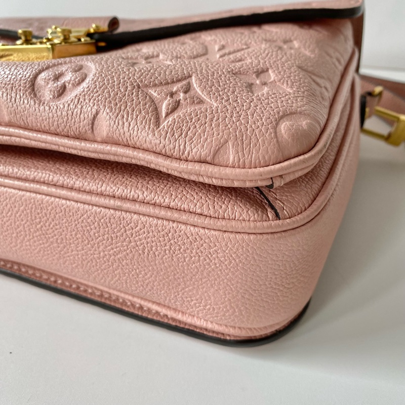 LV Pochette Metis 絕版粉色 牛皮 金扣 老花 郵差包 手提 斜背 M41487-5