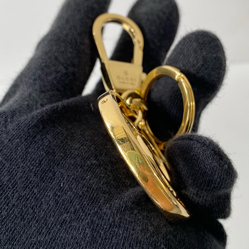 GUCCI 金色 雙G 可旋轉 鑰匙扣 吊飾 752067-4