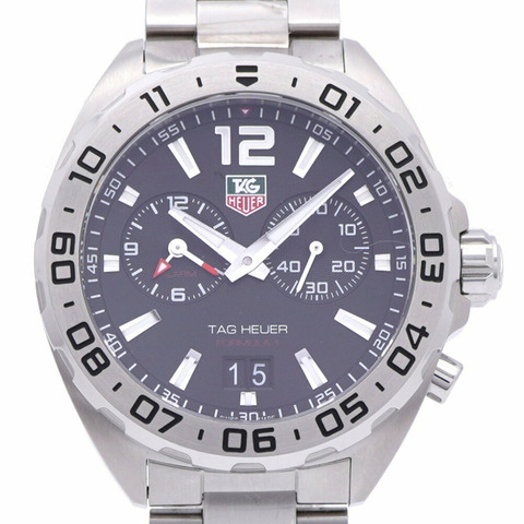 像新的一樣 TAG Heuer Formula 1 Alarm WAZ111A 石英手錶不銹鋼黑色錶盤 1582TAG HEUER 男士