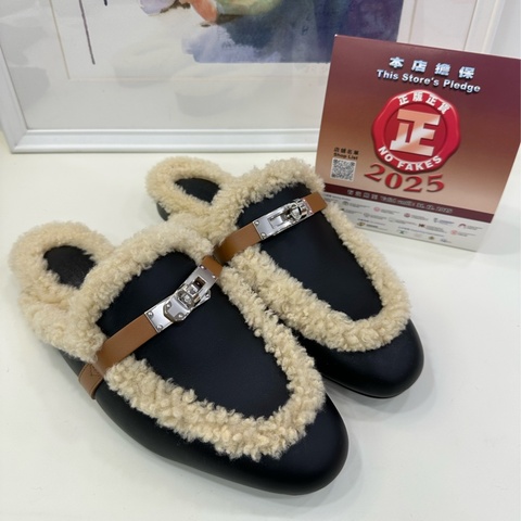 Hermes 愛馬仕 女士Kelly泰迪穆勒拖鞋 36.5碼