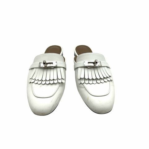 【美收精品】HERMES 白色拖鞋 B-289 38.5號【隔月月中將轉賣至日本 上架期限30天】