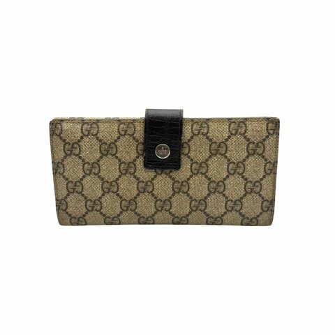 【美收精品】GUCCI 經典雙G PVC防水布料兩摺式側扣長夾 B-327【隔月月中將轉賣至日本 上架期限30天】