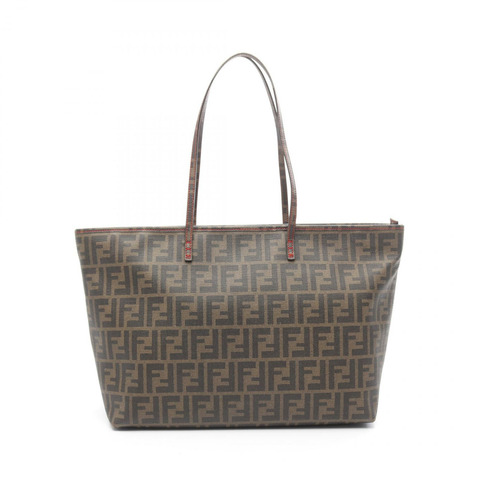 FENDI Zucca 單肩托特包 8BH185 帆布 棕色 二手 女款