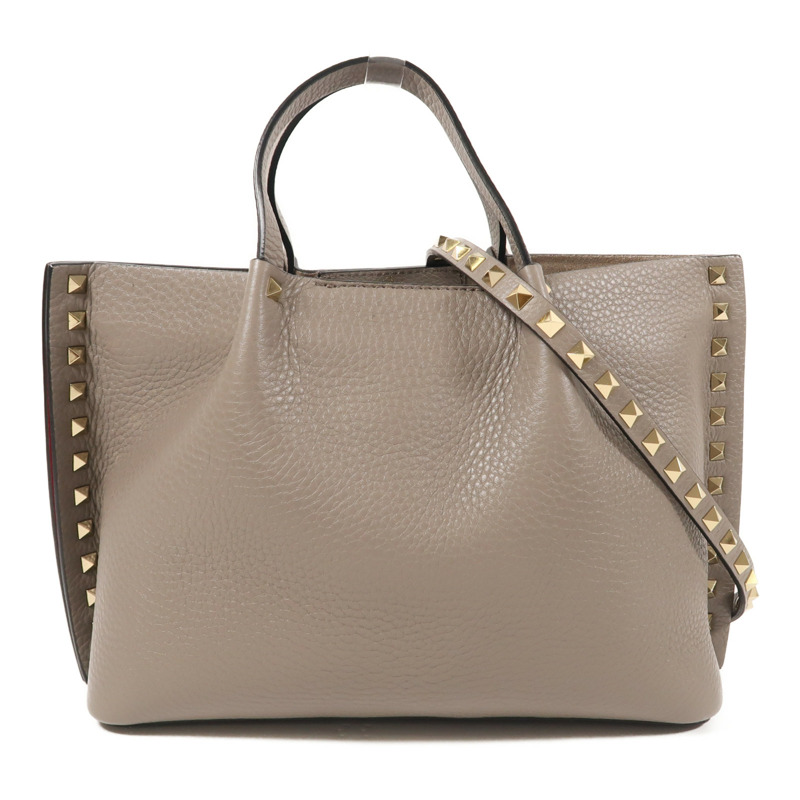 Valentino 牛皮皮革Rockstud金扣手挽肩背兩用袋-0