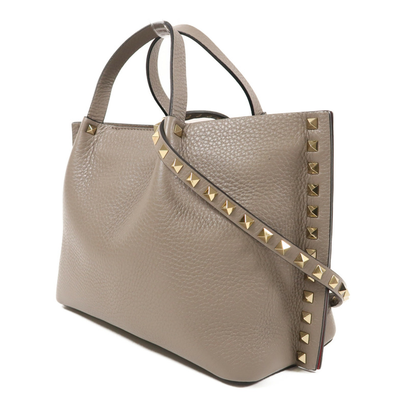 Valentino 牛皮皮革Rockstud金扣手挽肩背兩用袋-2