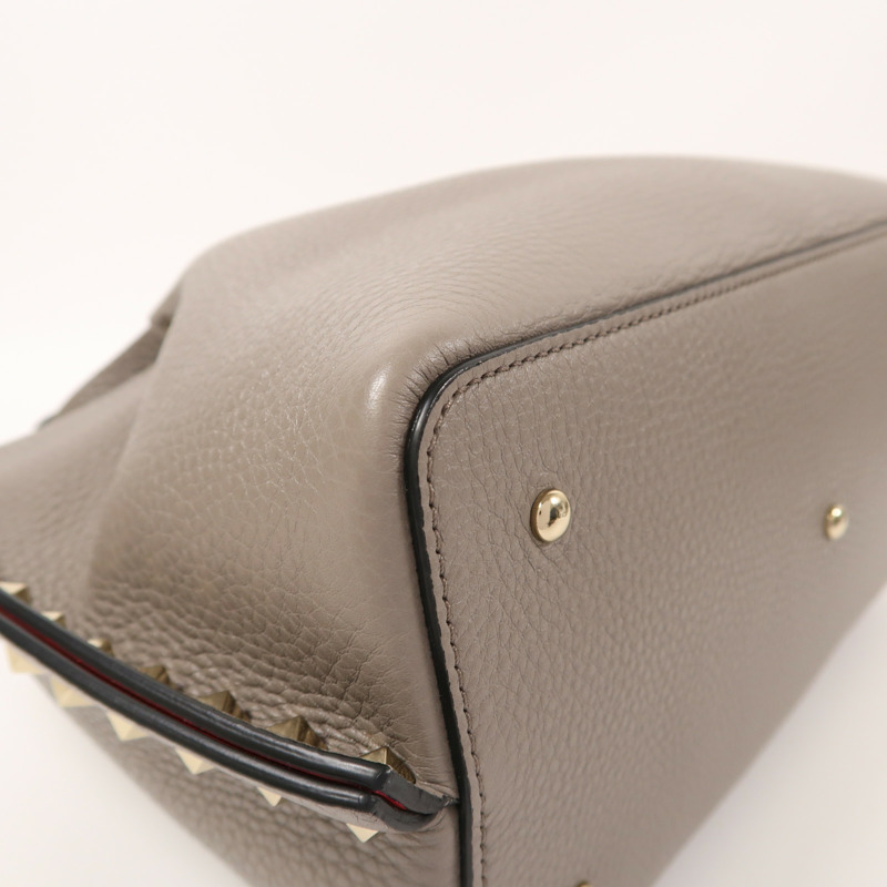 Valentino 牛皮皮革Rockstud金扣手挽肩背兩用袋-9