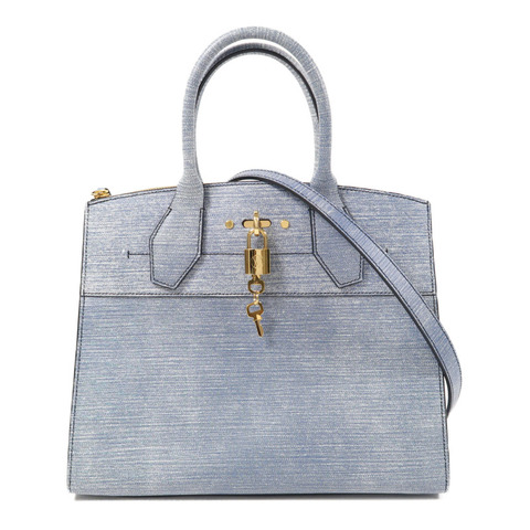 LOUIS VUITTON Epi City Steamer MM金扣手挽肩背兩用袋