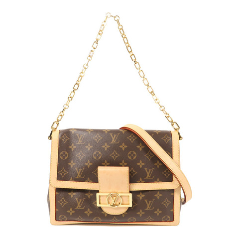 LOUIS VUITTON Monogram Dauphine Soft GM金扣手挽肩背兩用袋棕色