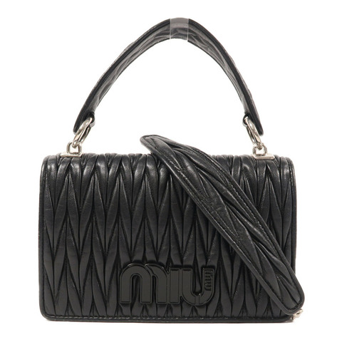 Miu Miu 羊皮皮革2 Way Shoulder銀扣手挽肩背兩用袋