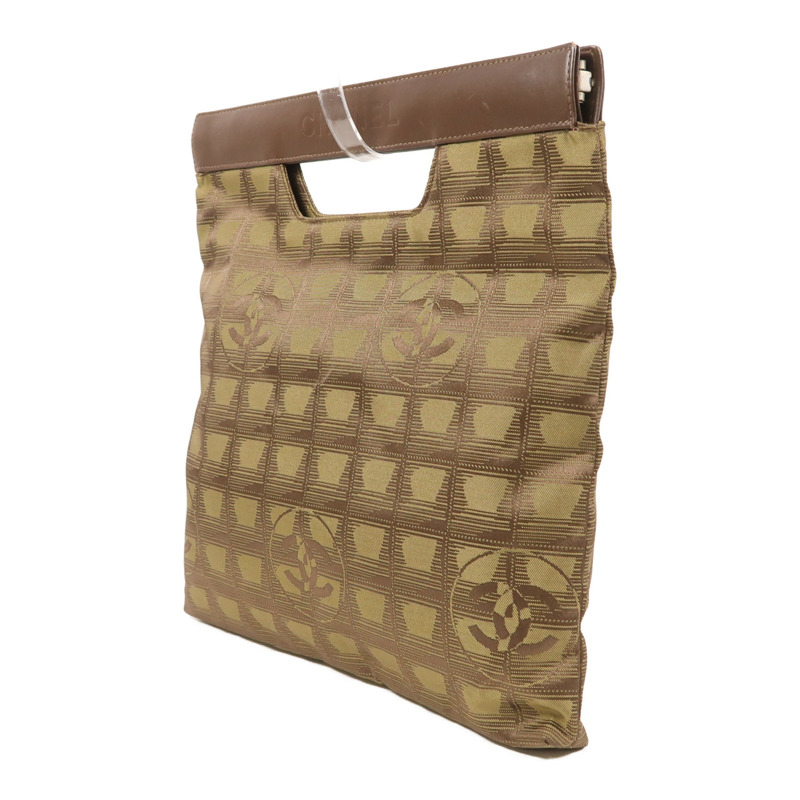 CHANEL 尼龍Hand Bag銀扣手挽袋-2