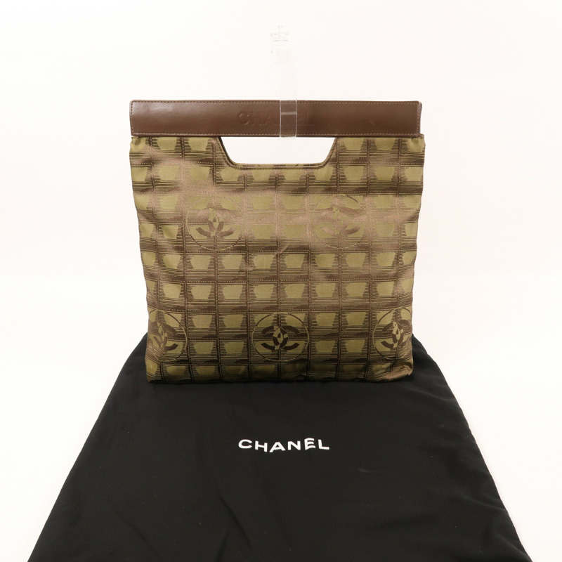 CHANEL 尼龍Hand Bag銀扣手挽袋-8