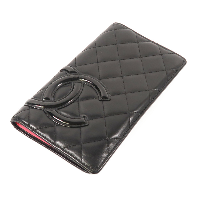 CHANEL 羊皮皮革Cambon Wallet銀扣長錢包-2