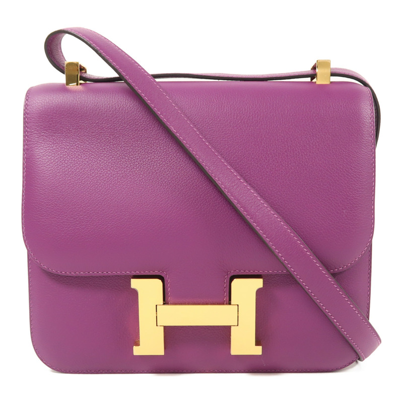 HERMES Evercolor皮革Constance 24金扣肩背袋-0
