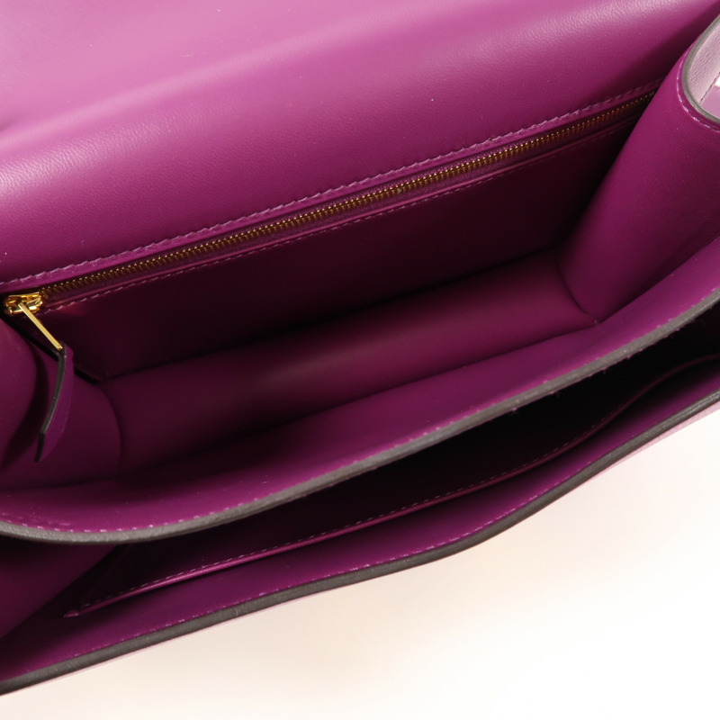 HERMES Evercolor皮革Constance 24金扣肩背袋-4
